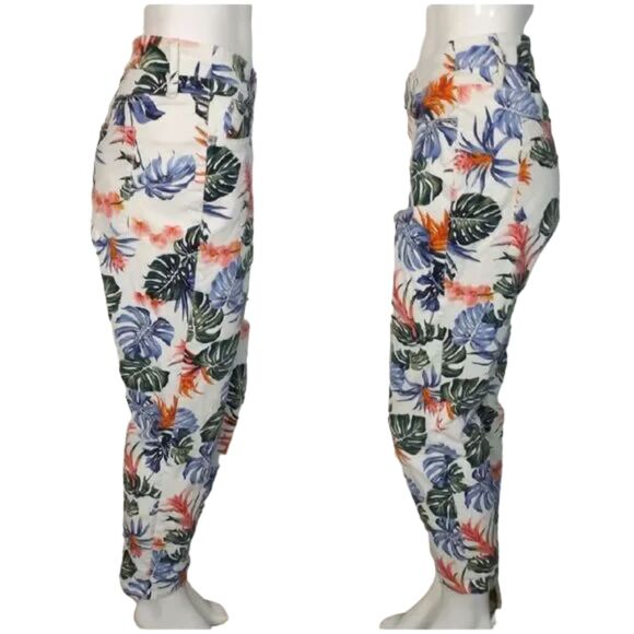 TOMMY BAHAMA Jeans, 33, Skinny Ankle, Floral/Bogart Blooms Print, Zip, Pockets - Picture 5 of 14